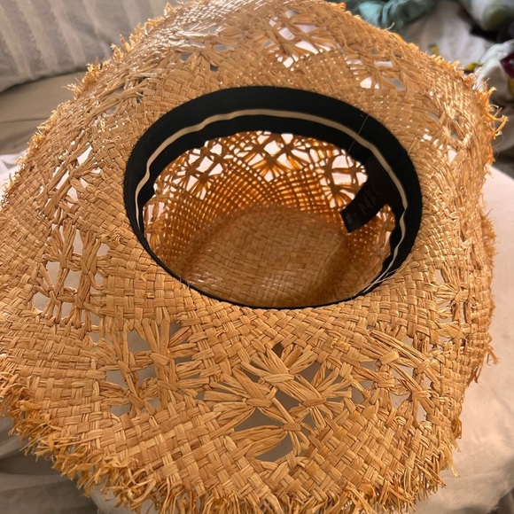 Rag & Bone straw ella hat with blue ribbon! NWOT - Picture 3 of 3